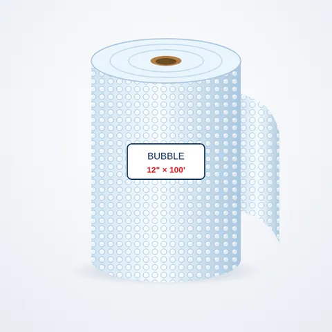 Roll of bubble wrap for moving, 12 inch by 100 feet