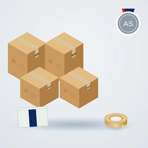 All-Star moving kit: medium and large moving boxes, tape, and packing paper
