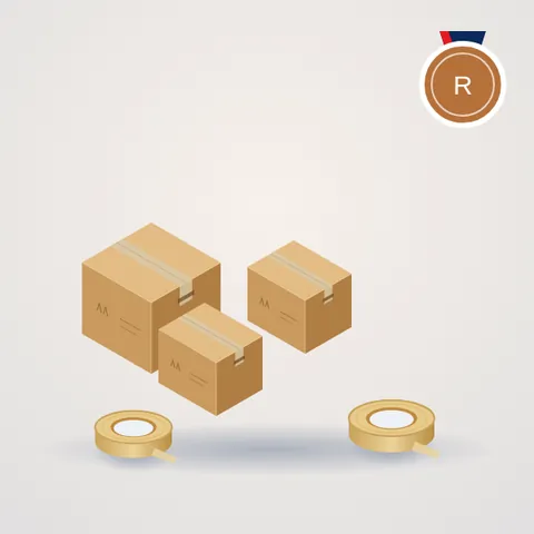 Rookie moving kit: small and medium moving boxes with packing tape